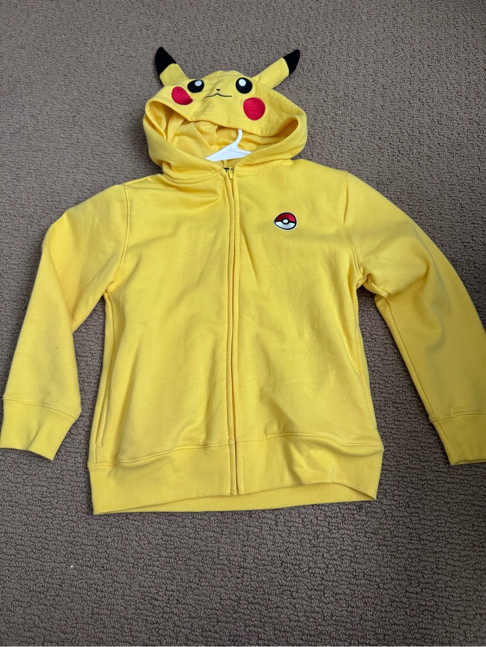 Kids Yellow Pikachu Hoodie Zip-Up Sweatshirt